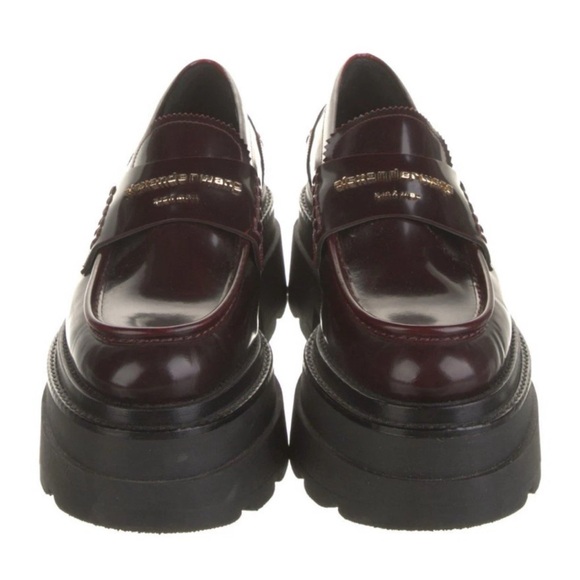 Alexander Wang Shoes - Alexander Wang Burgundy carter platform loafer in leather